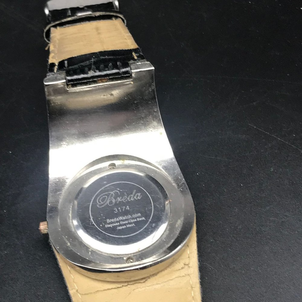 Breda Silver and Black Ladies Watch 3174 New Battery - Picture 8 of 10